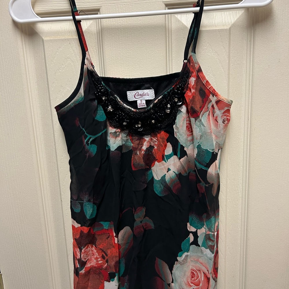 Candie's Black and Red Floral Dress